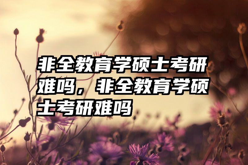 非全教育学硕士考研难吗,非全教育学硕士考研难吗