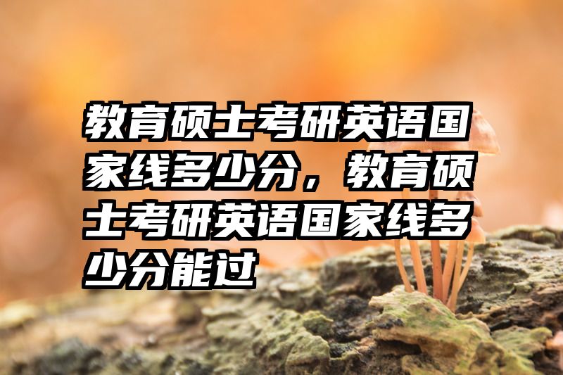 教育硕士考研英语国家线多少分，教育硕士考研英语国家线多少分能过