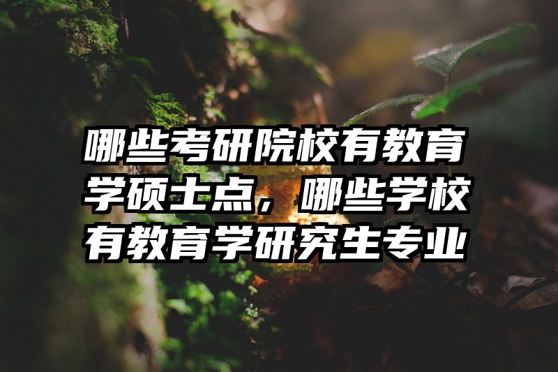 哪些考研院校有教育学硕士点，哪些学校有教育学研究生专业