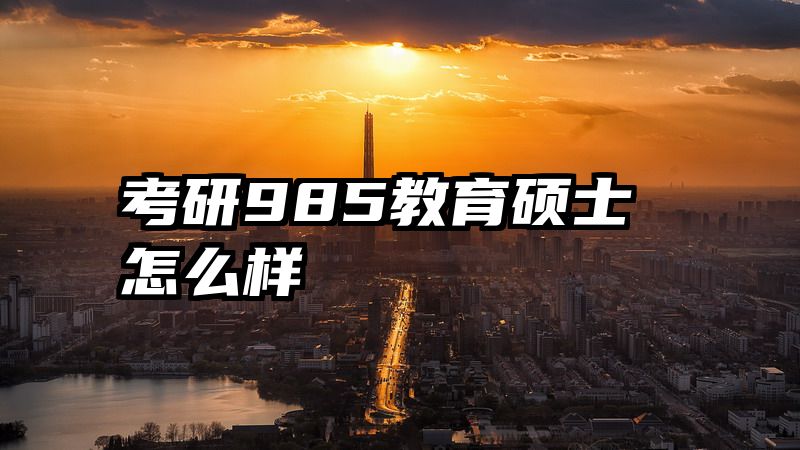 考研985教育硕士怎么样