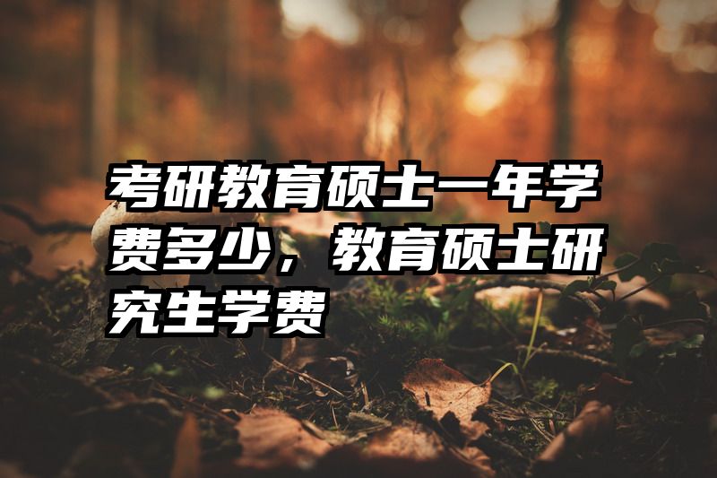 考研教育硕士一年学费多少，教育硕士研究生学费