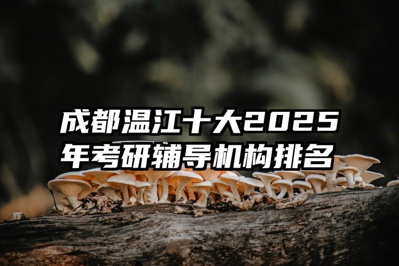 成都温江十大2025年考研辅导机构排名