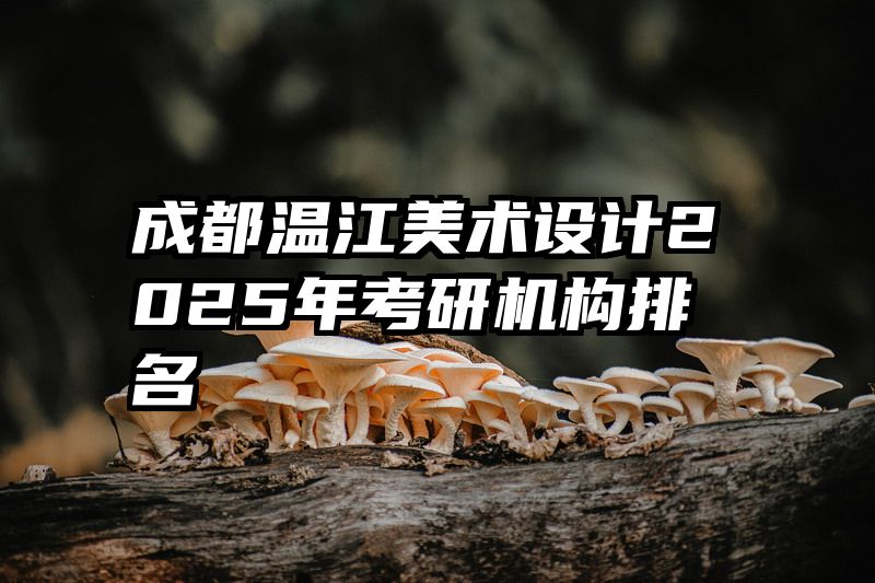 成都温江美术设计2025年考研机构排名