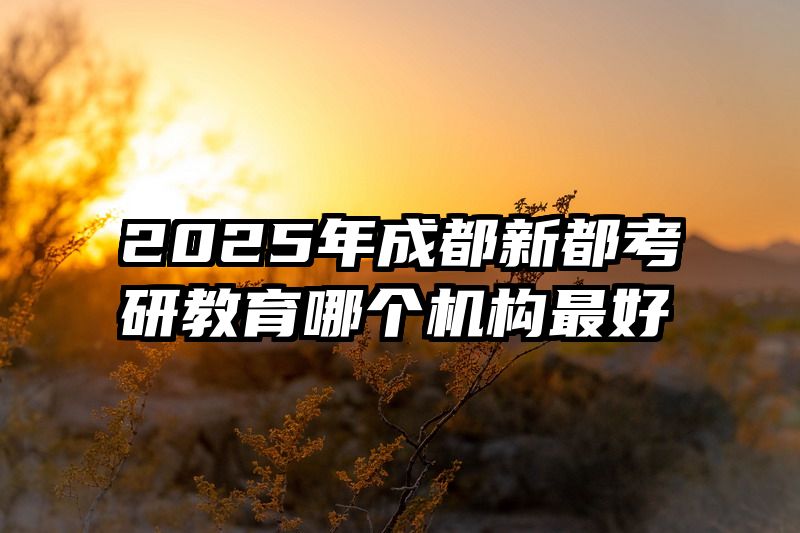 2025年成都新都考研教育哪个机构最好