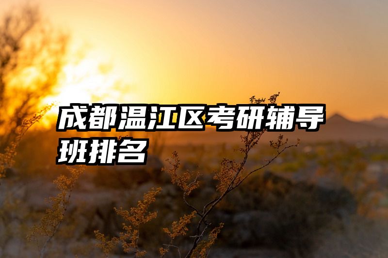 成都温江区考研辅导班排名