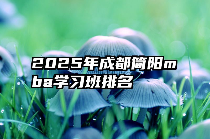 2025年成都简阳mba学习班排名