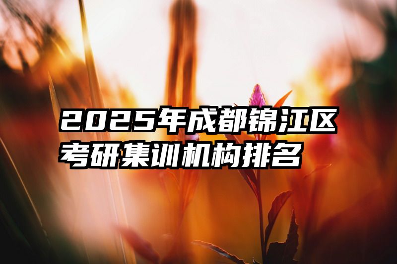 2025年成都锦江区考研集训机构排名