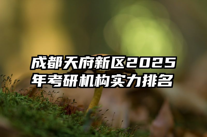 成都天府新区2025年考研机构实力排名