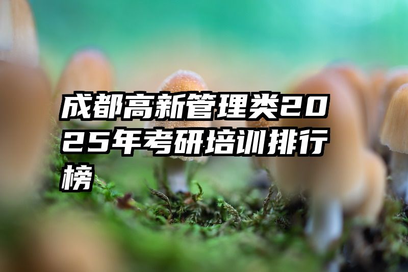 成都高新管理类2025年考研培训排行榜