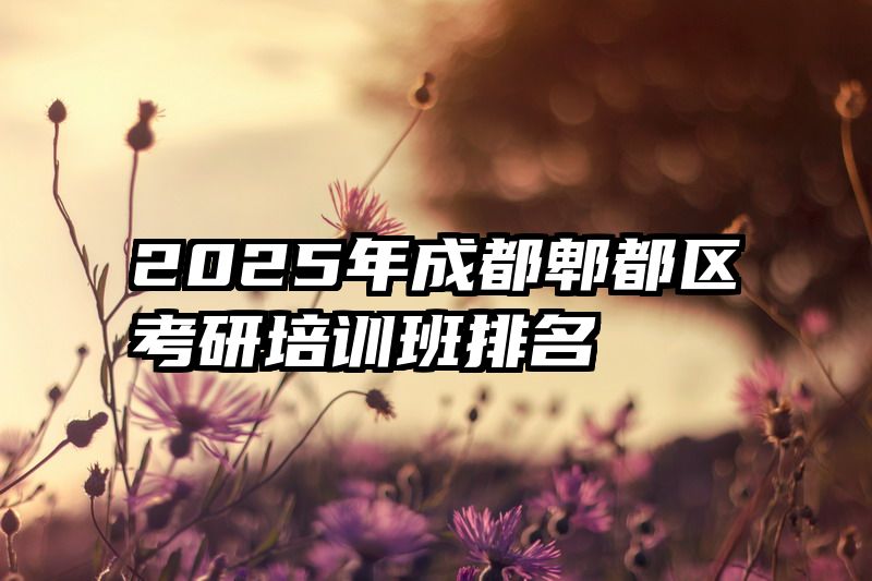 2025年成都郫都区考研培训班排名