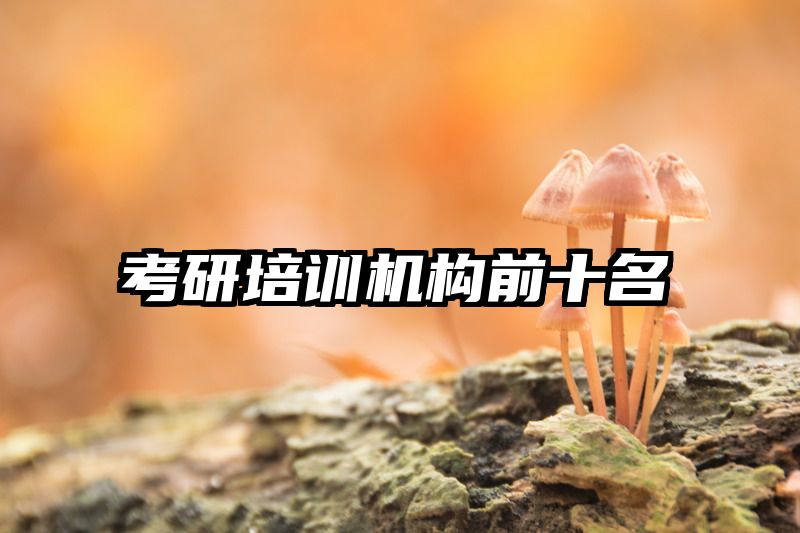 考研培训机构前十名