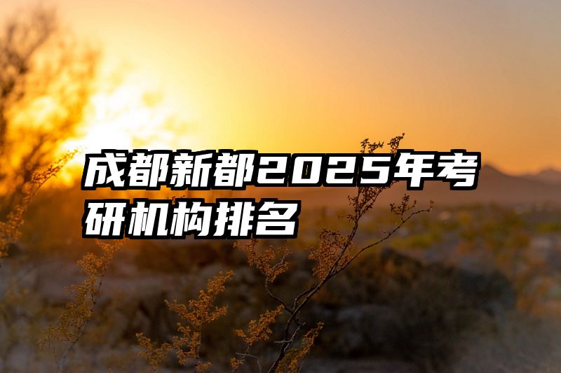 成都新都2025年考研机构排名