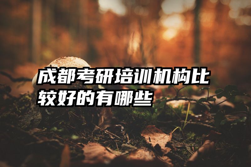 成都考研培训机构比较好的有哪些