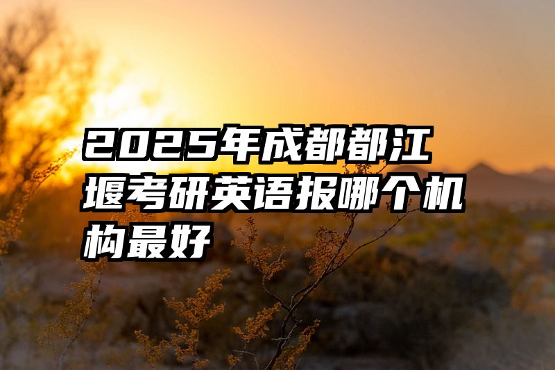 2025年成都都江堰考研英语报哪个机构最好