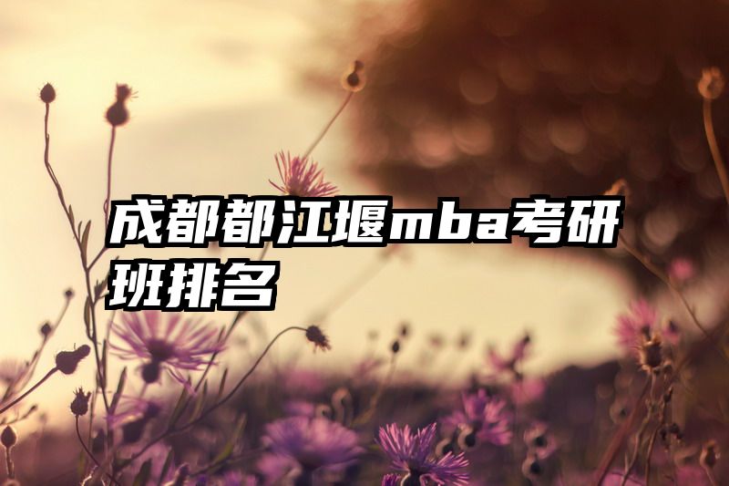 成都都江堰mba考研班排名