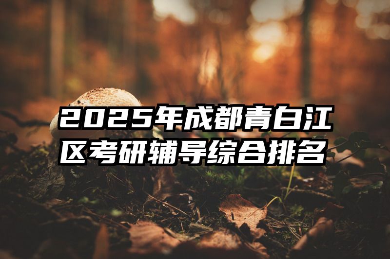 2025年成都青白江区考研辅导综合排名