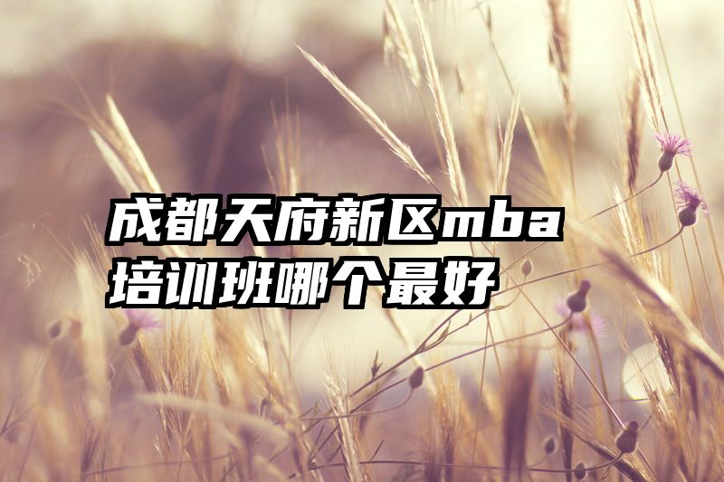 成都天府新区mba培训班哪个最好