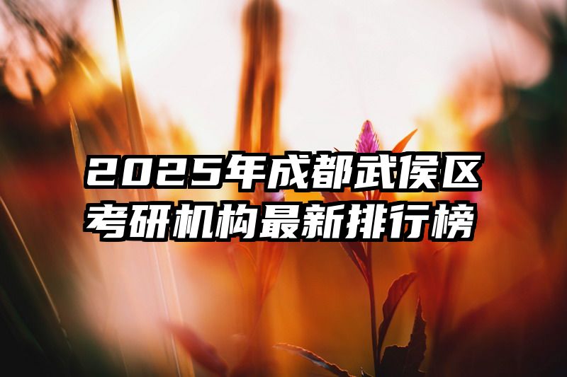 2025年成都武侯区考研机构最新排行榜
