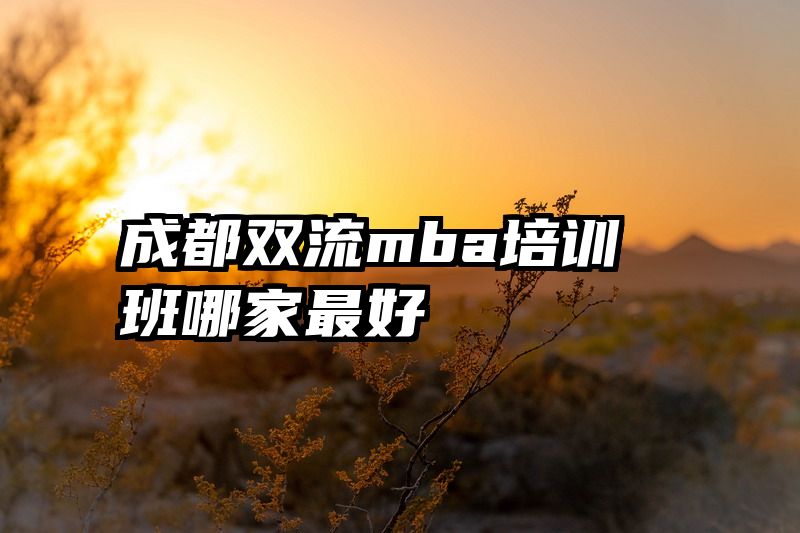 成都双流mba培训班哪家最好