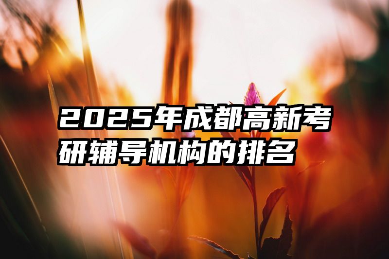 2025年成都高新考研辅导机构的排名