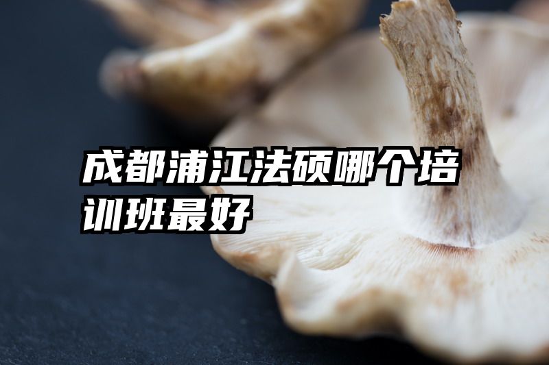 成都浦江法硕哪个培训班最好