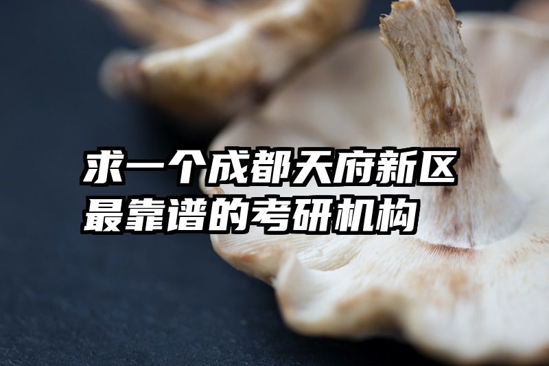 求一个成都天府新区最靠谱的考研机构