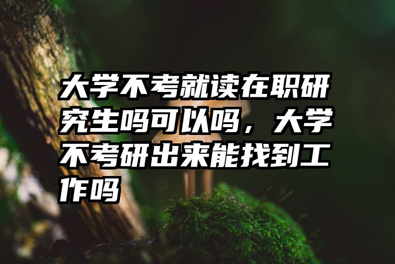 大学不考就读在职研究生吗可以吗，大学不考研出来能找到工作吗