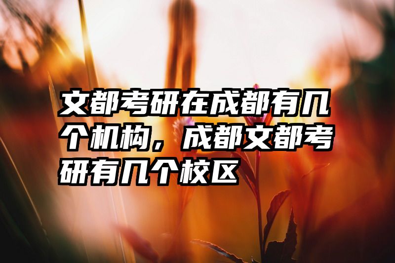 文都考研在成都有几个机构，成都文都考研有几个校区