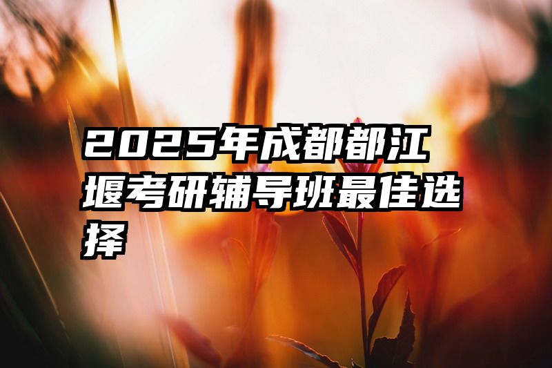 2025年成都都江堰考研辅导班最佳选择