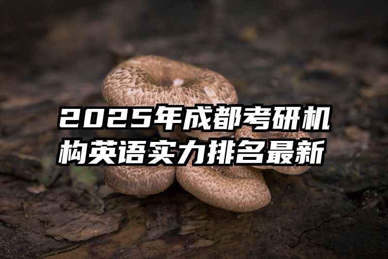 2025年成都考研机构英语实力排名最新