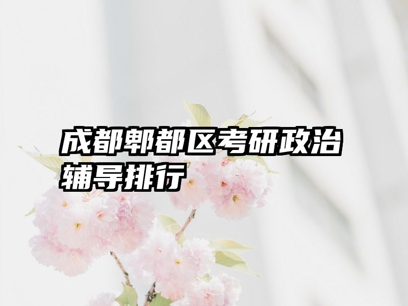 成都郫都区考研政治辅导排行