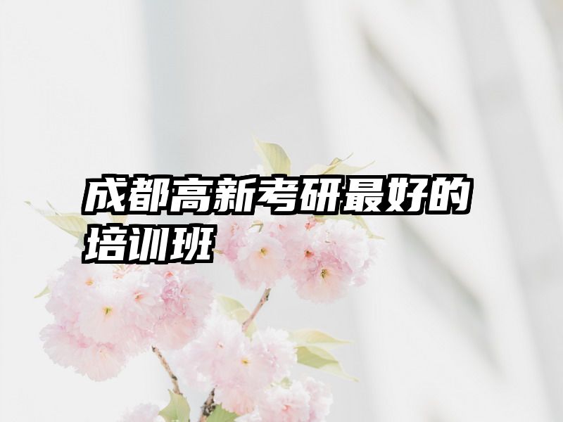 成都高新考研最好的培训班