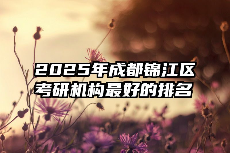 2025年成都锦江区考研机构最好的排名