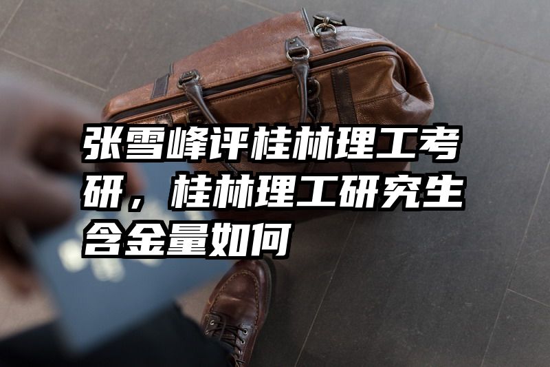 张雪峰评桂林理工考研，桂林理工研究生含金量如何