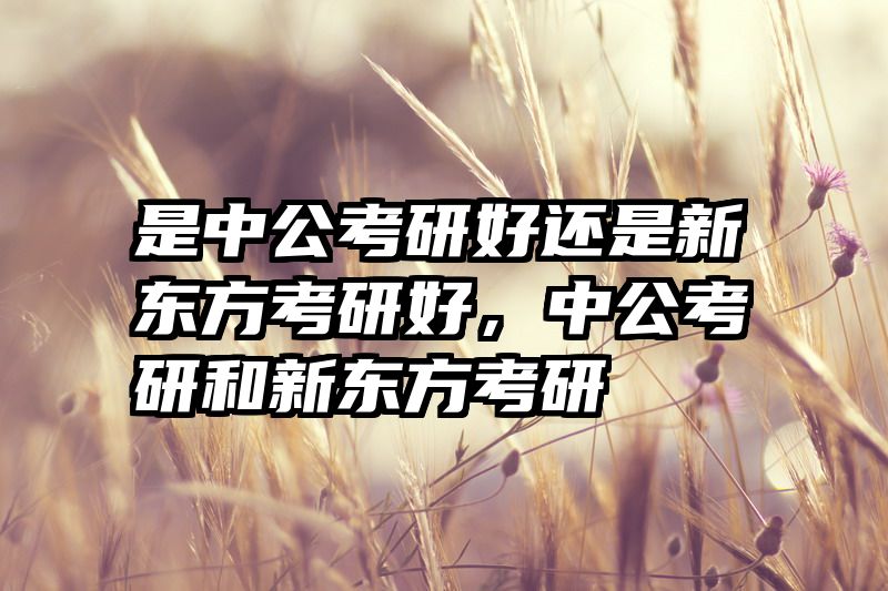 是中公考研好还是新东方考研好，中公考研和新东方考研