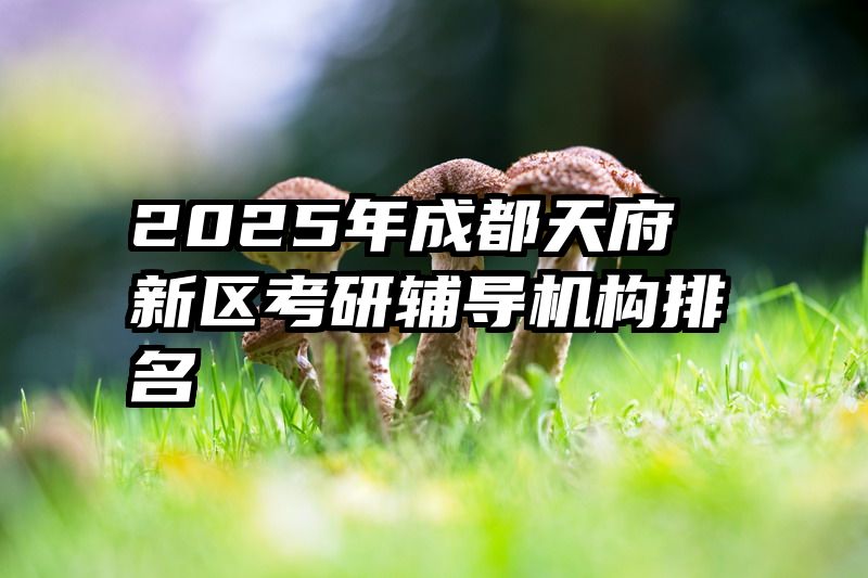 2025年成都天府新区考研辅导机构排名