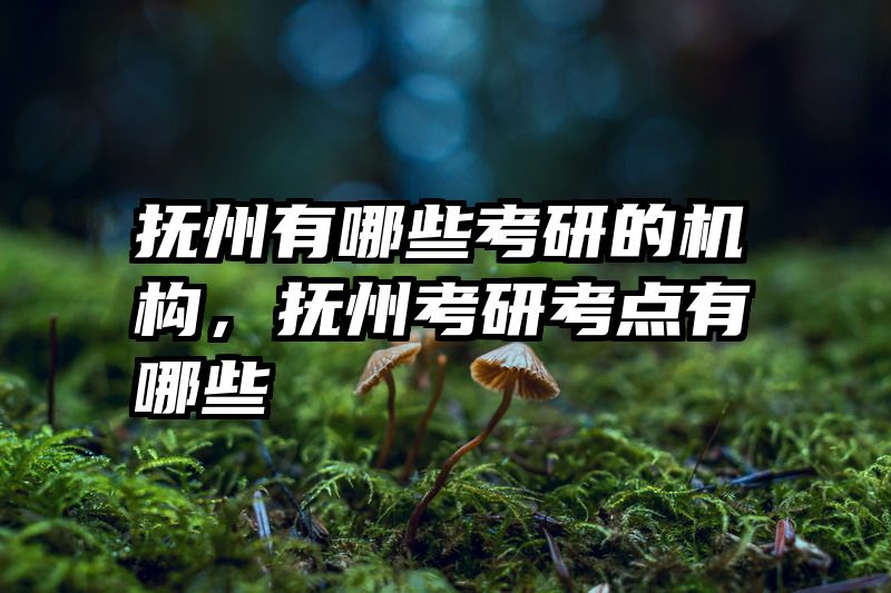 抚州有哪些考研的机构，抚州考研考点有哪些