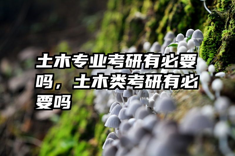 土木专业考研有必要吗，土木类考研有必要吗