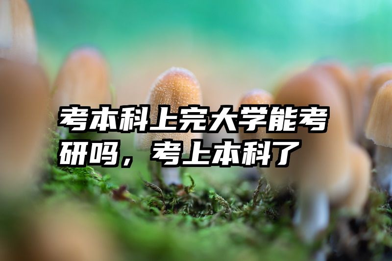 考本科上完大学能考研吗，考上本科了