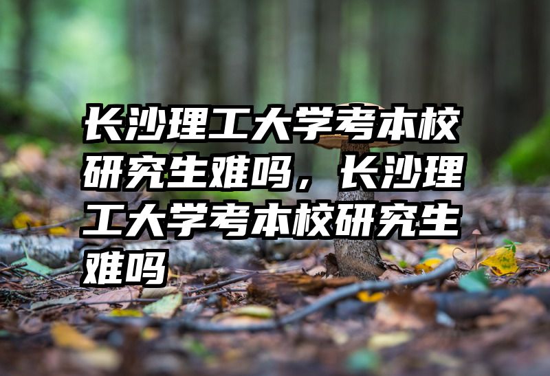 长沙理工大学考本校研究生难吗，长沙理工大学考本校研究生难吗