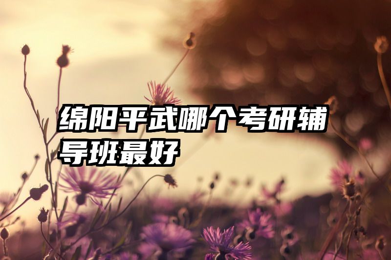 绵阳平武哪个考研辅导班最好