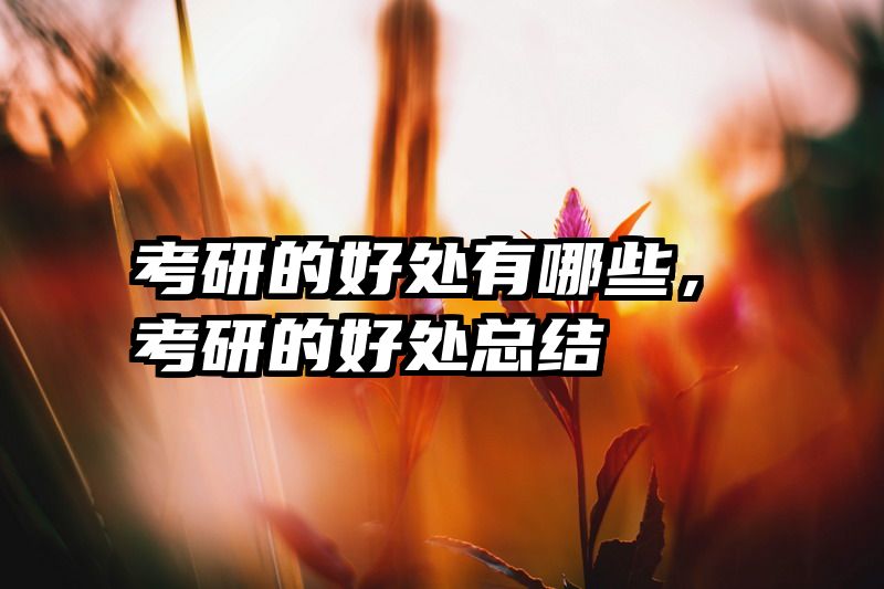 考研的好处有哪些，考研的好处总结