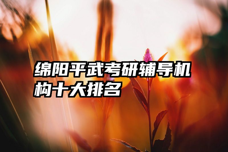 绵阳平武考研辅导机构十大排名