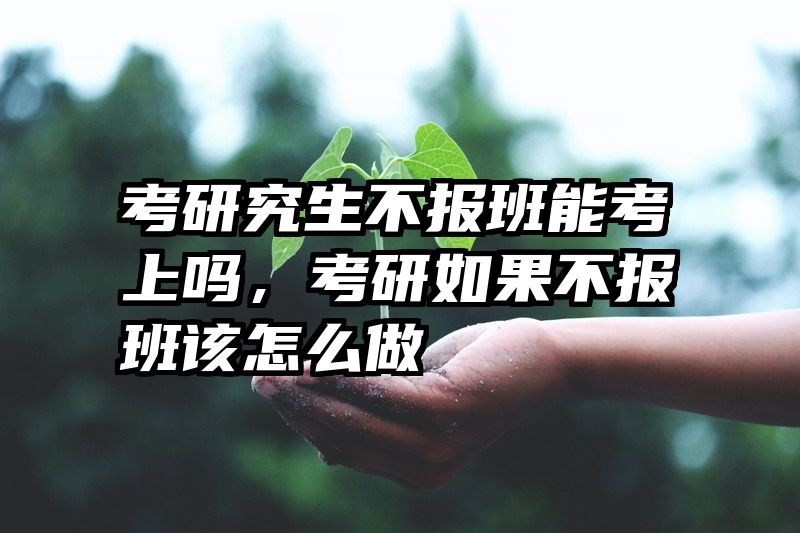 考研究生不报班能考上吗，考研如果不报班该怎么做