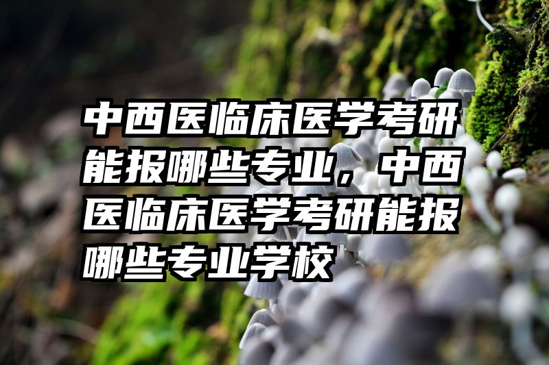中西医临床医学考研能报哪些专业，中西医临床医学考研能报哪些专业学校