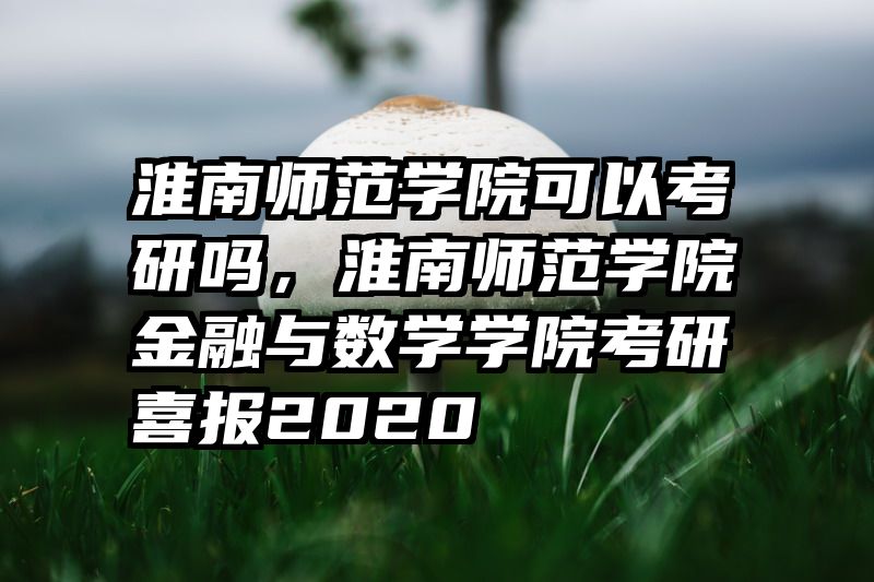淮南师范学院可以考研吗，淮南师范学院金融与数学学院考研喜报2020