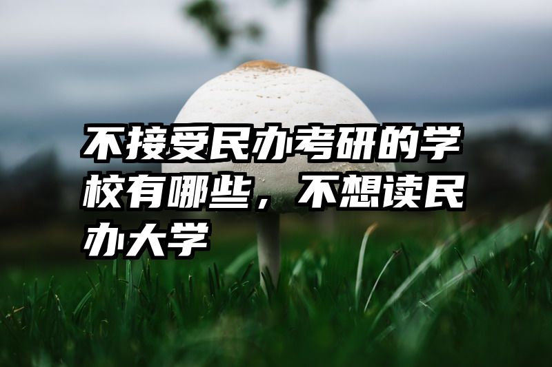 不接受民办考研的学校有哪些，不想读民办大学