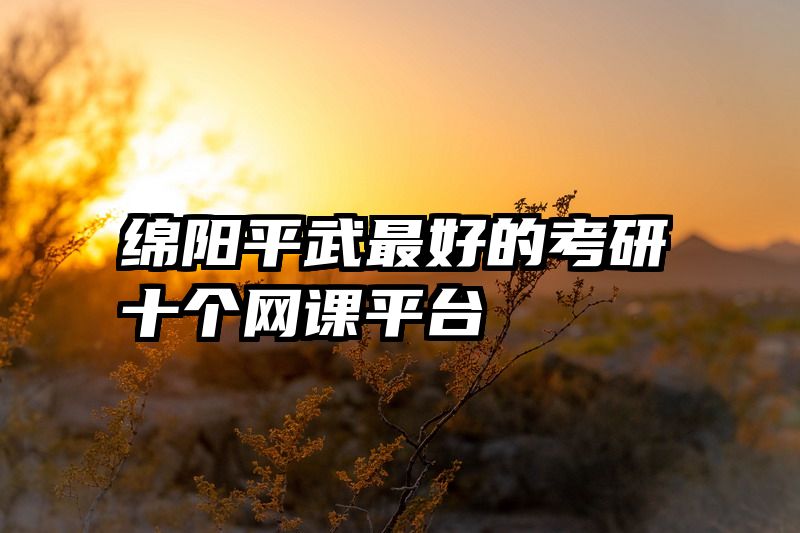 绵阳平武最好的考研十个网课平台