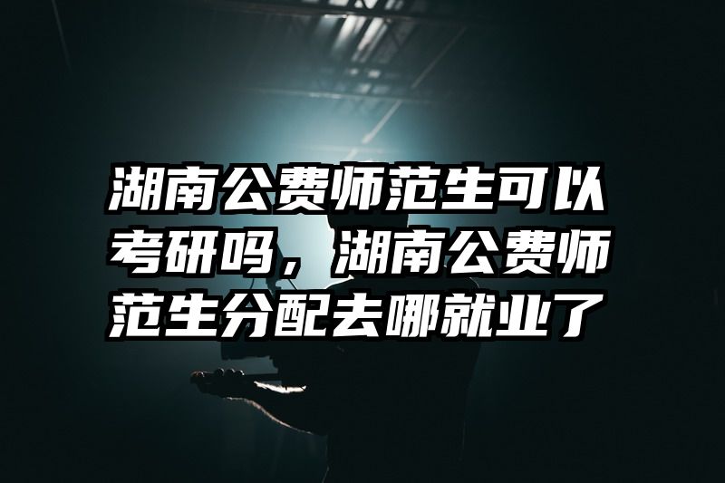 湖南公费师范生可以考研吗，湖南公费师范生分配去哪就业了