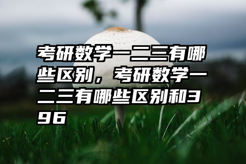 考研数学一二三有哪些区别，考研数学一二三有哪些区别和396